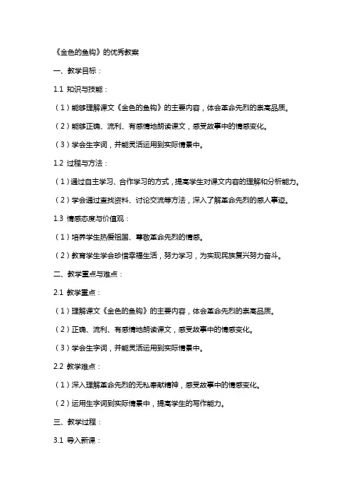 《金色的鱼钩》的教案