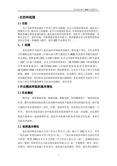 测井HSE作业指导书