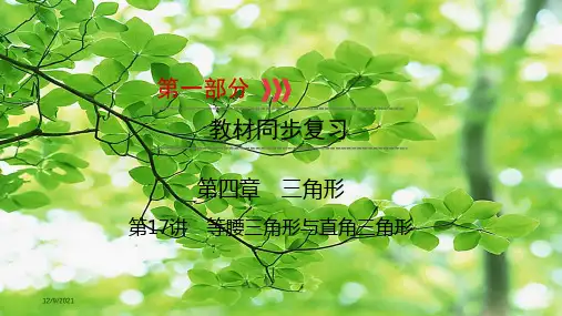 中考数学总复习 第一部分 教材同步复习 第四章 三角形 第17讲 等腰三角形与直角三角形课件