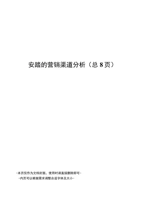 安踏的营销渠道分析