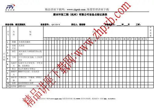 3059-液压剪板机——设备点检保养表