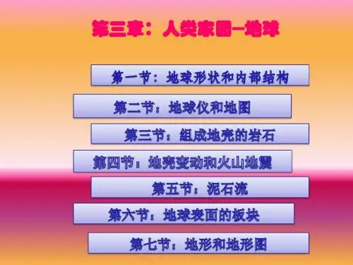浙教版科学七年级第三章人类的家园地球讲解