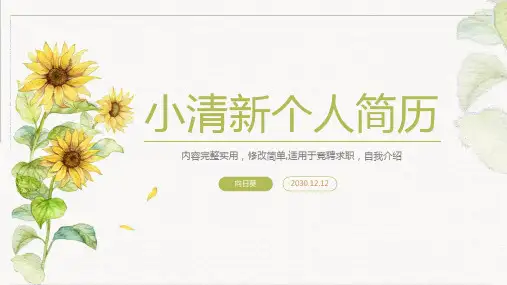 小清新(向日葵)个人简历PPT
