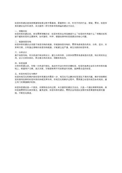 标签体系建设方法论