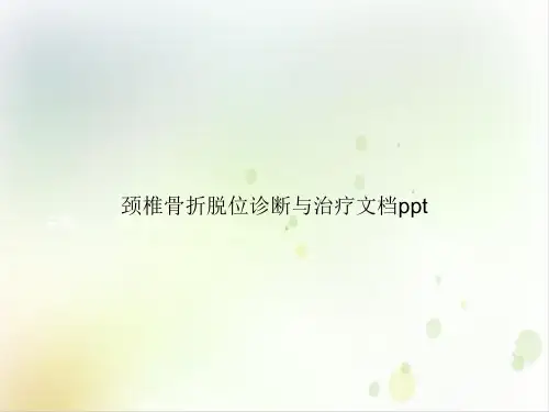 颈椎骨折脱位诊断与治疗PPT课件