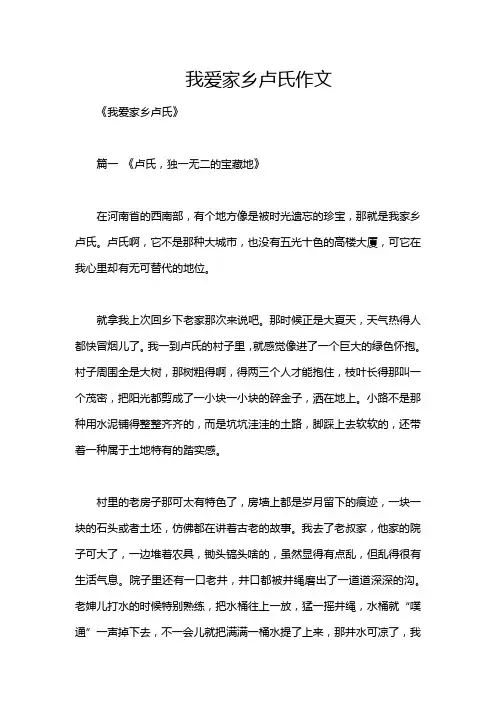 我爱家乡卢氏作文