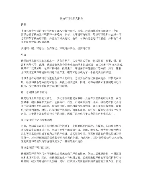 碳的可行性研究报告