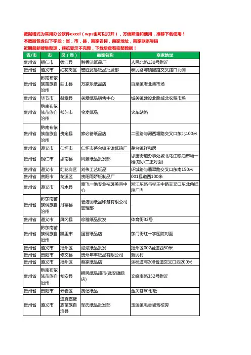 2020新版贵州省纸箱工商企业公司商家名录名单黄页联系电话号码地址大全233家