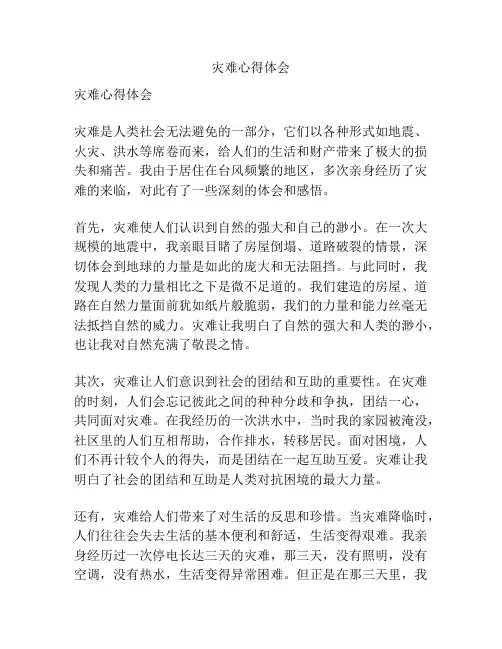 灾难心得体会