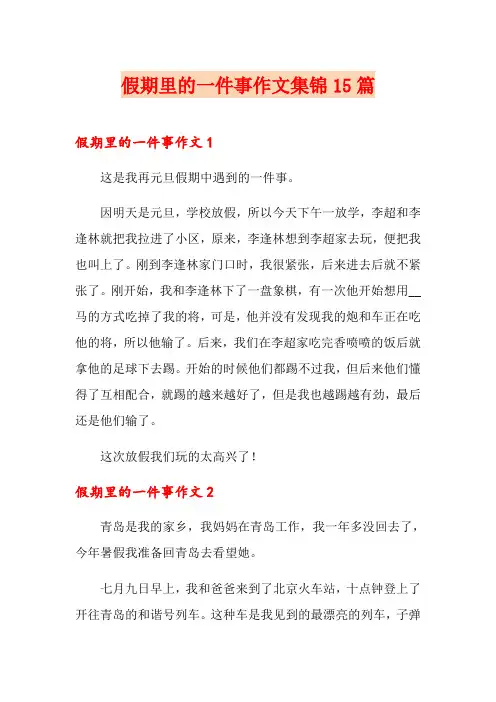 假期里的一件事作文集锦15篇
