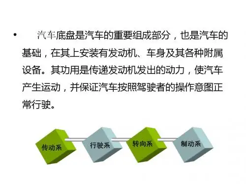 第一章汽车底盘概述