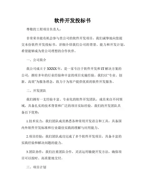 软件开发投标书