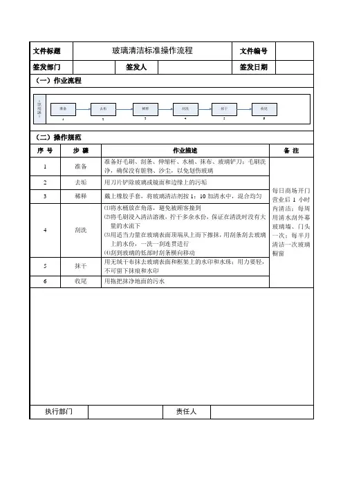 玻璃清洁标准操作流程