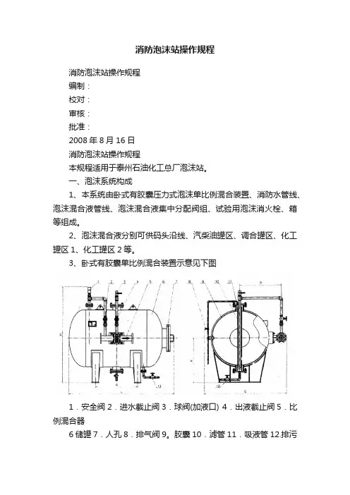 消防泡沫站操作规程
