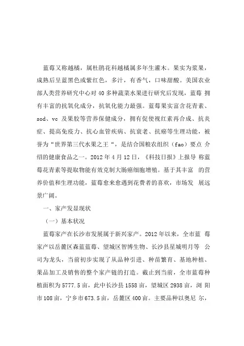 蓝莓产业的发展现状及对策思考