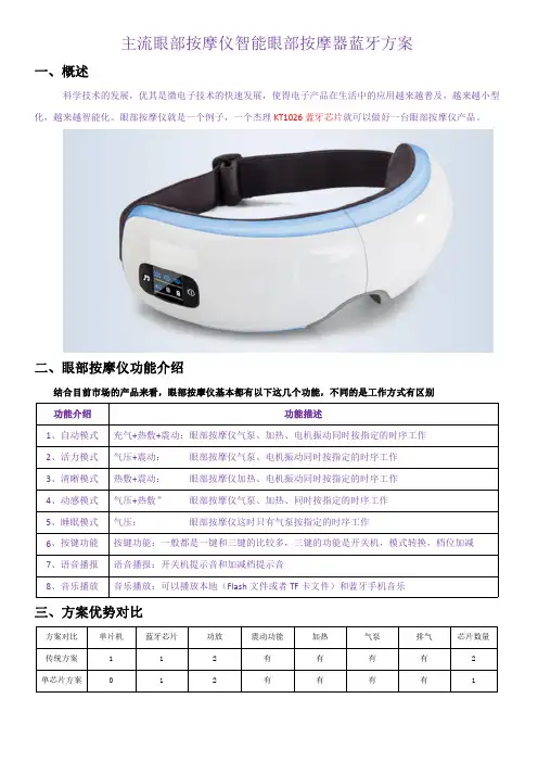 主流眼部按摩仪智能眼部按摩器蓝牙方案