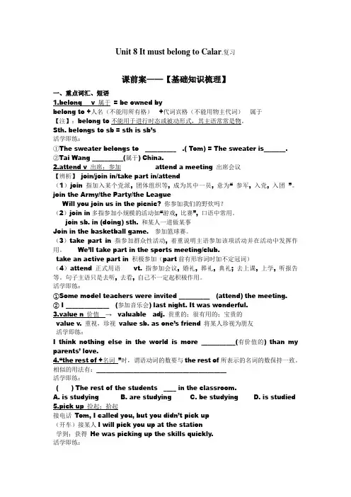 unit8It-must-belong-to-Carla.复习课教学设计 (1)