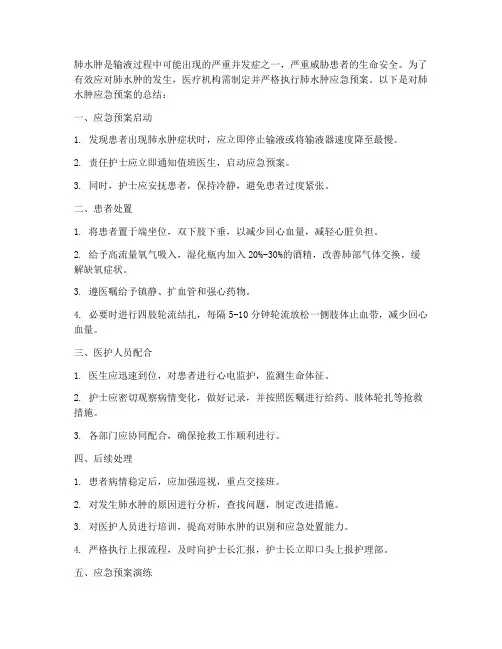 肺水肿应急预案总结