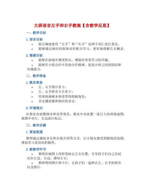 大班语言左手和右手教案【含教学反思】 (2)