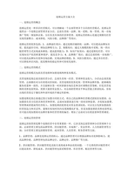 连锁运营方案大全