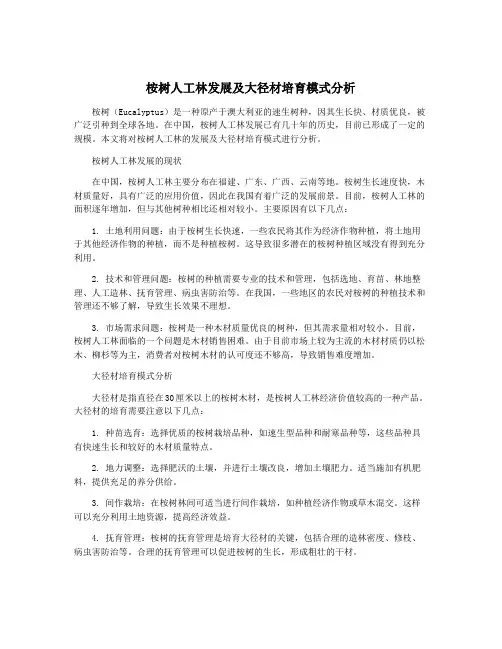 桉树人工林发展及大径材培育模式分析