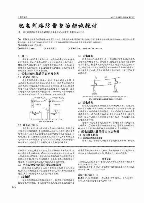 配电线路防雷整治措施探讨