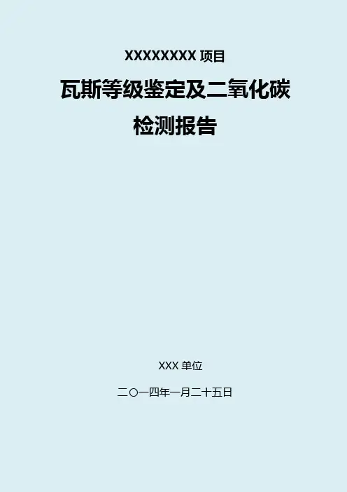 瓦斯等级鉴定及二氧化碳检测报告