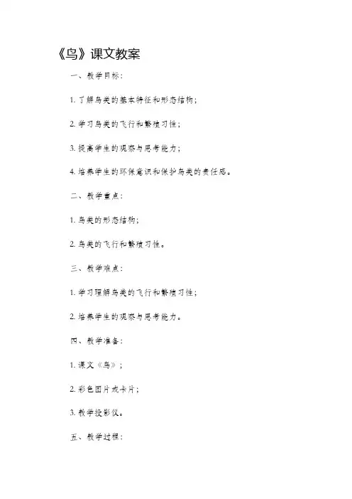 《鸟》课文市公开课获奖教案省名师优质课赛课一等奖教案