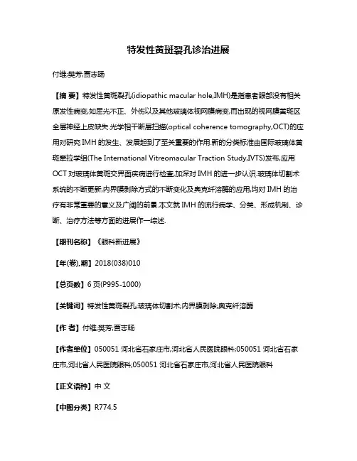 特发性黄斑裂孔诊治进展