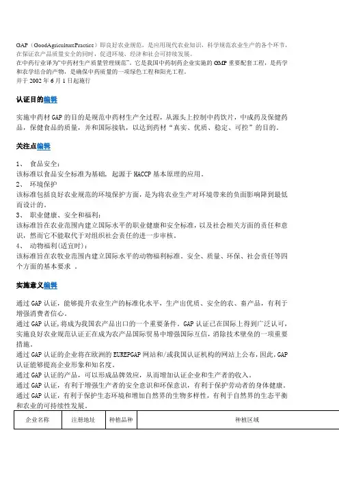 GAP认证