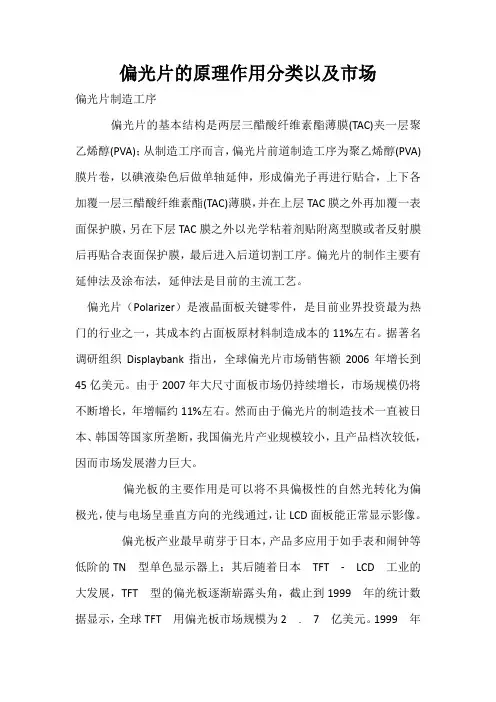 偏光片的原理作用分类以及市场