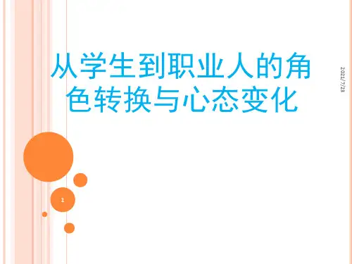 从学生到职业人角色转换PPT课件