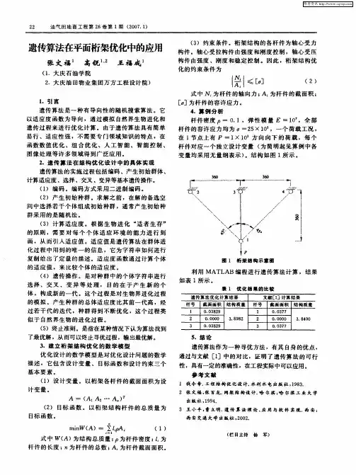 遗传算法在平面桁架优化中的应用