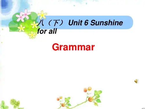 【最新】牛津译林版八年级英语下册Unit6 Grammar 精品课件.ppt