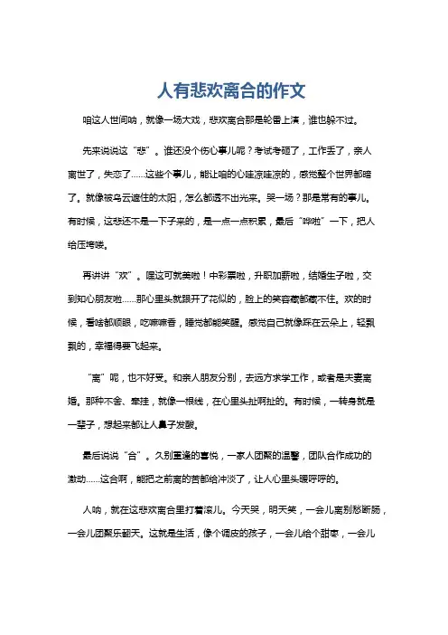 人有悲欢离合的作文