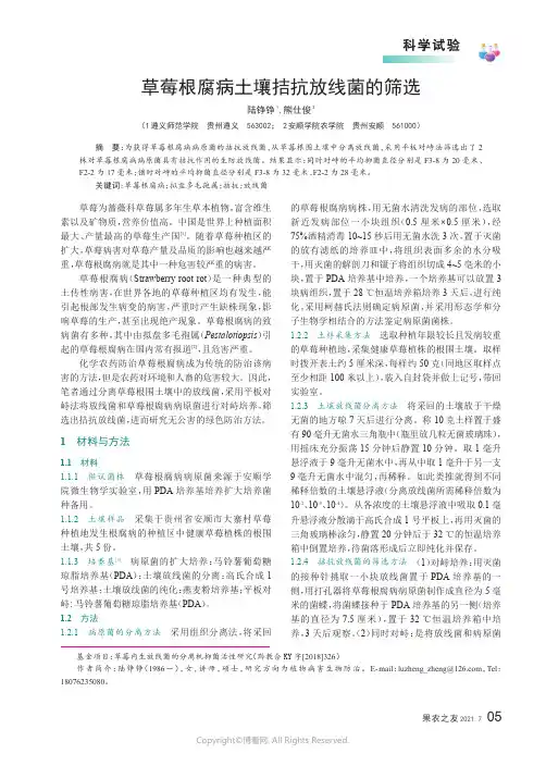 草莓根腐病土壤拮抗放线菌的筛选