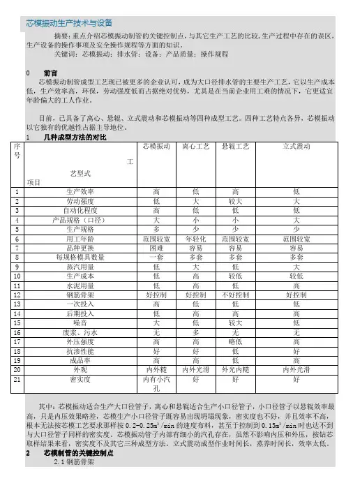 芯模震动生产技术