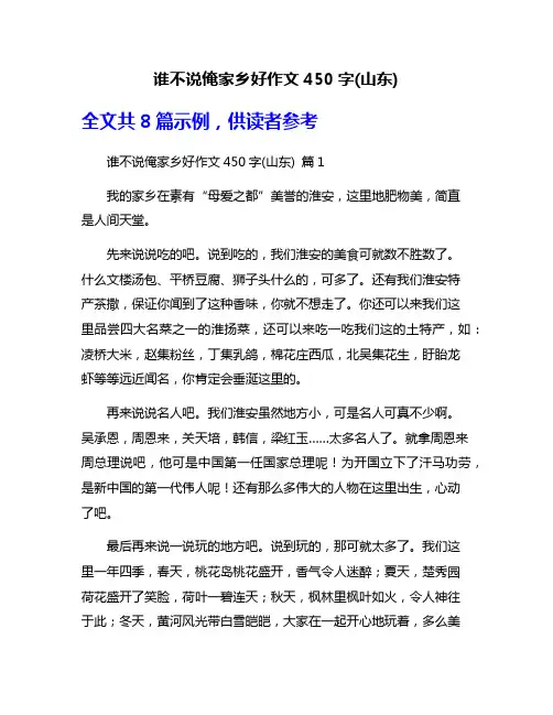 谁不说俺家乡好作文450字(山东)
