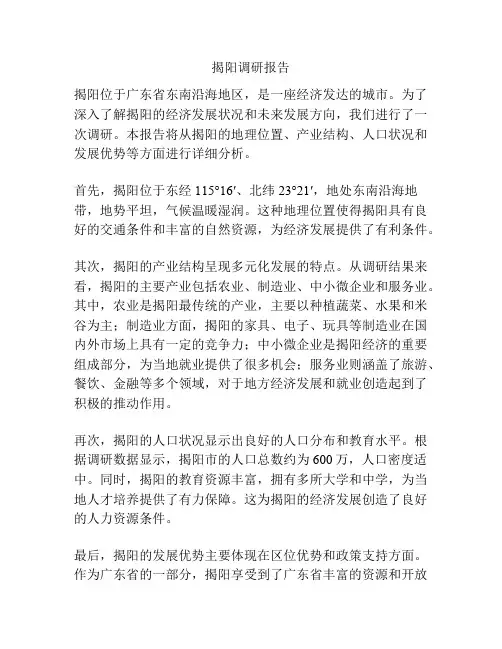 揭阳调研报告