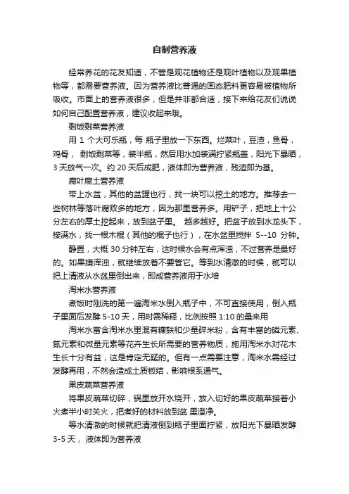 自制营养液