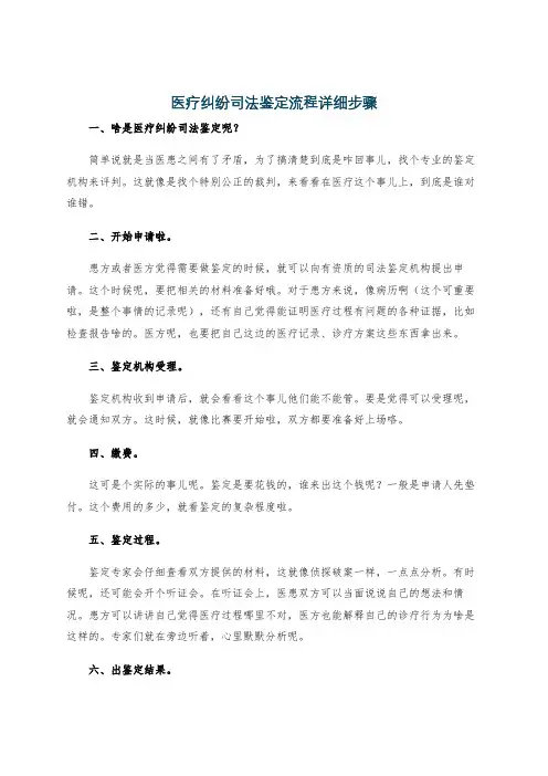 医疗纠纷司法鉴定流程详细步骤