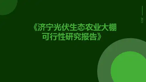 济宁光伏生态农业大棚可行性研究报告