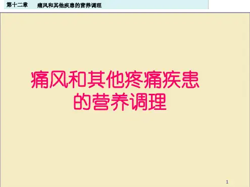 痛风和其他疼痛疾患的营养调理PPT课件