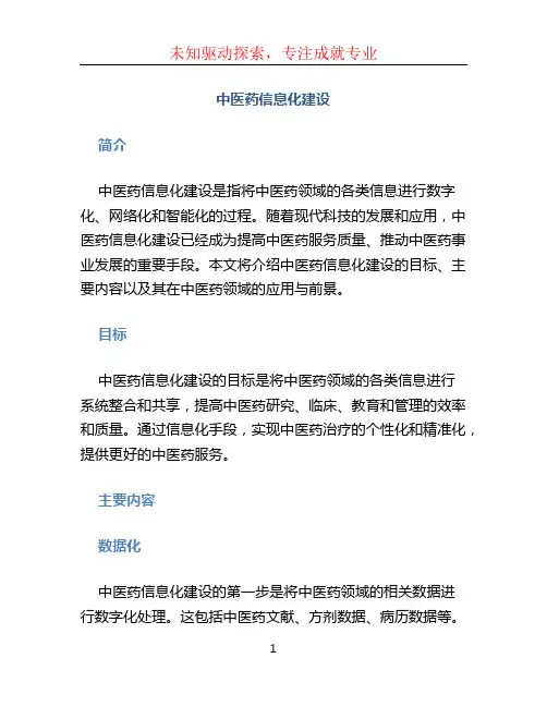中医药信息化建设