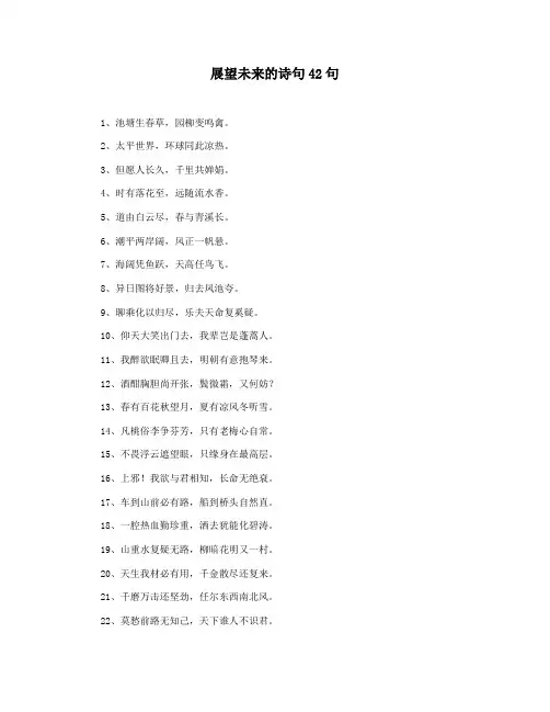 展望未来的诗句42句