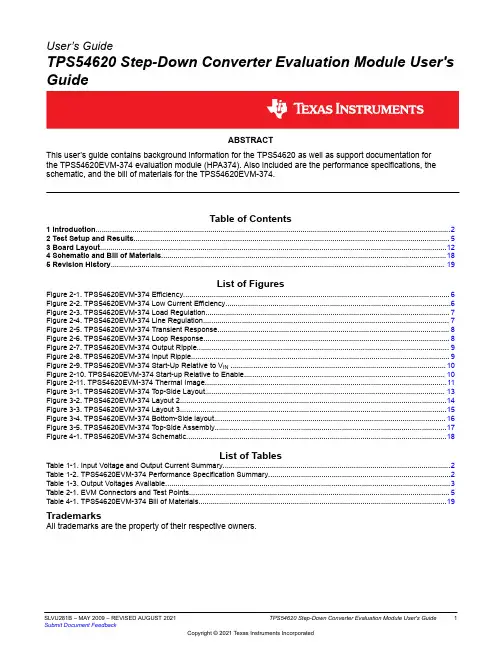 TPS54620 Step-Down Converter Evaluation Module Use