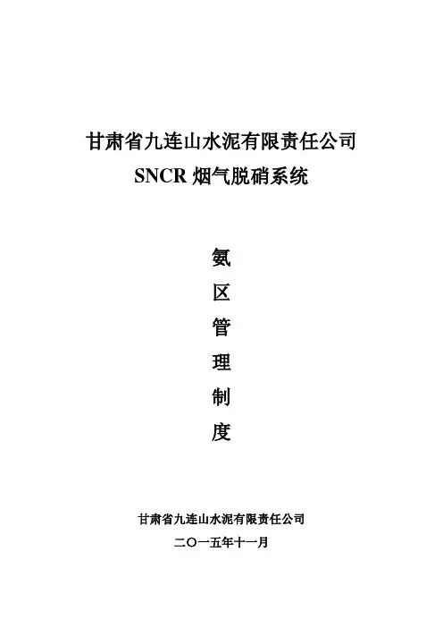 脱硝系统(氨区)管理制度