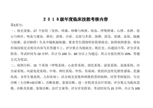 2018级年终考核内容