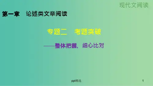 高考语文大一轮总复习-现代文阅读-第1章-论述类文章阅读-专题2考题突破ppt课件-新人教版