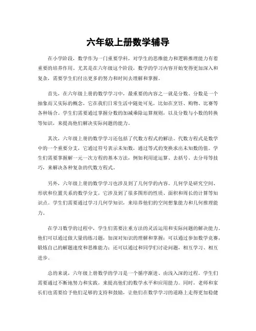 六年级上册数学辅导